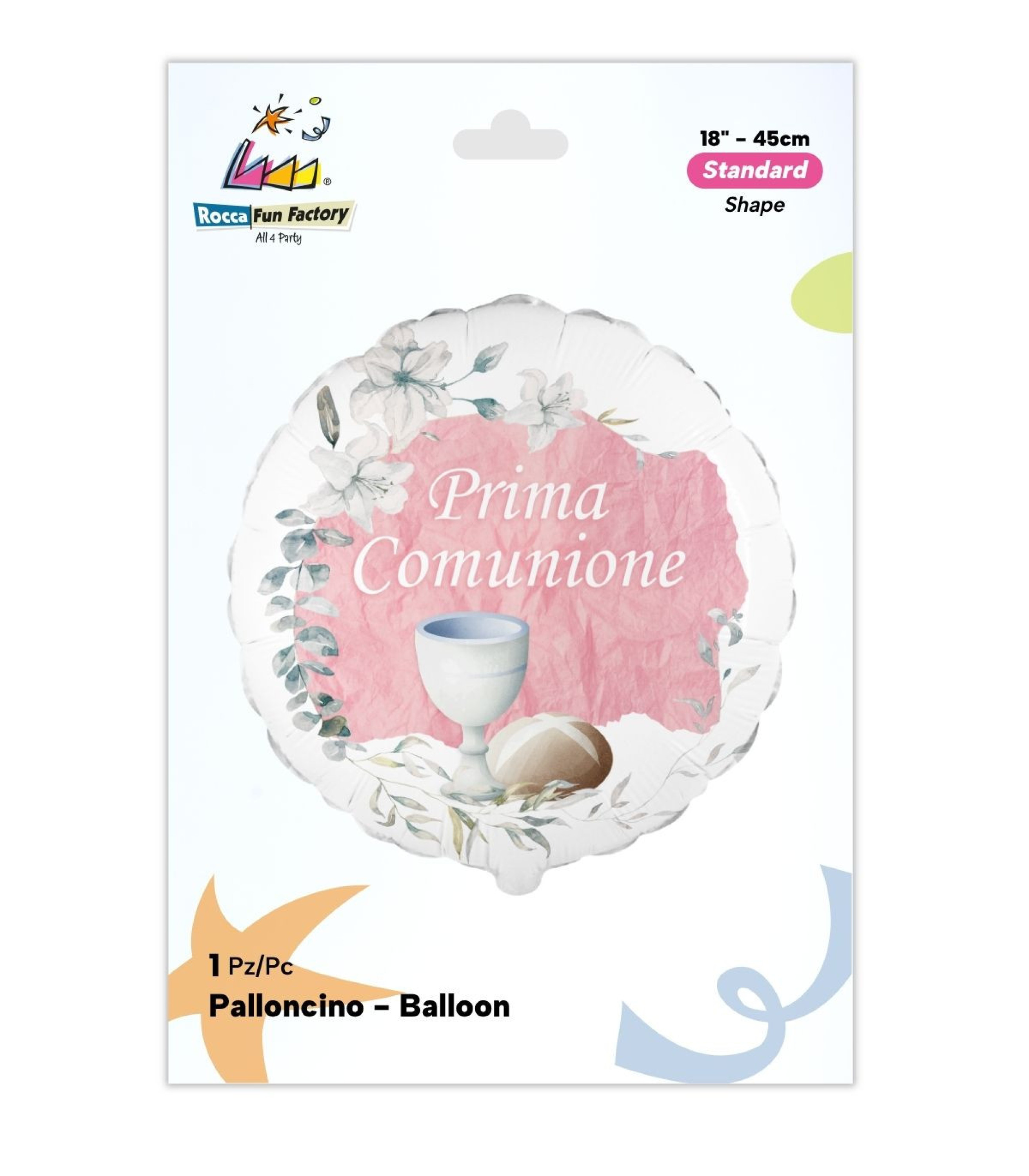 PALLONE FOIL 18" PRIMA COMUNIONE SABBIA ROSA PAL2074-18 - Vista 2