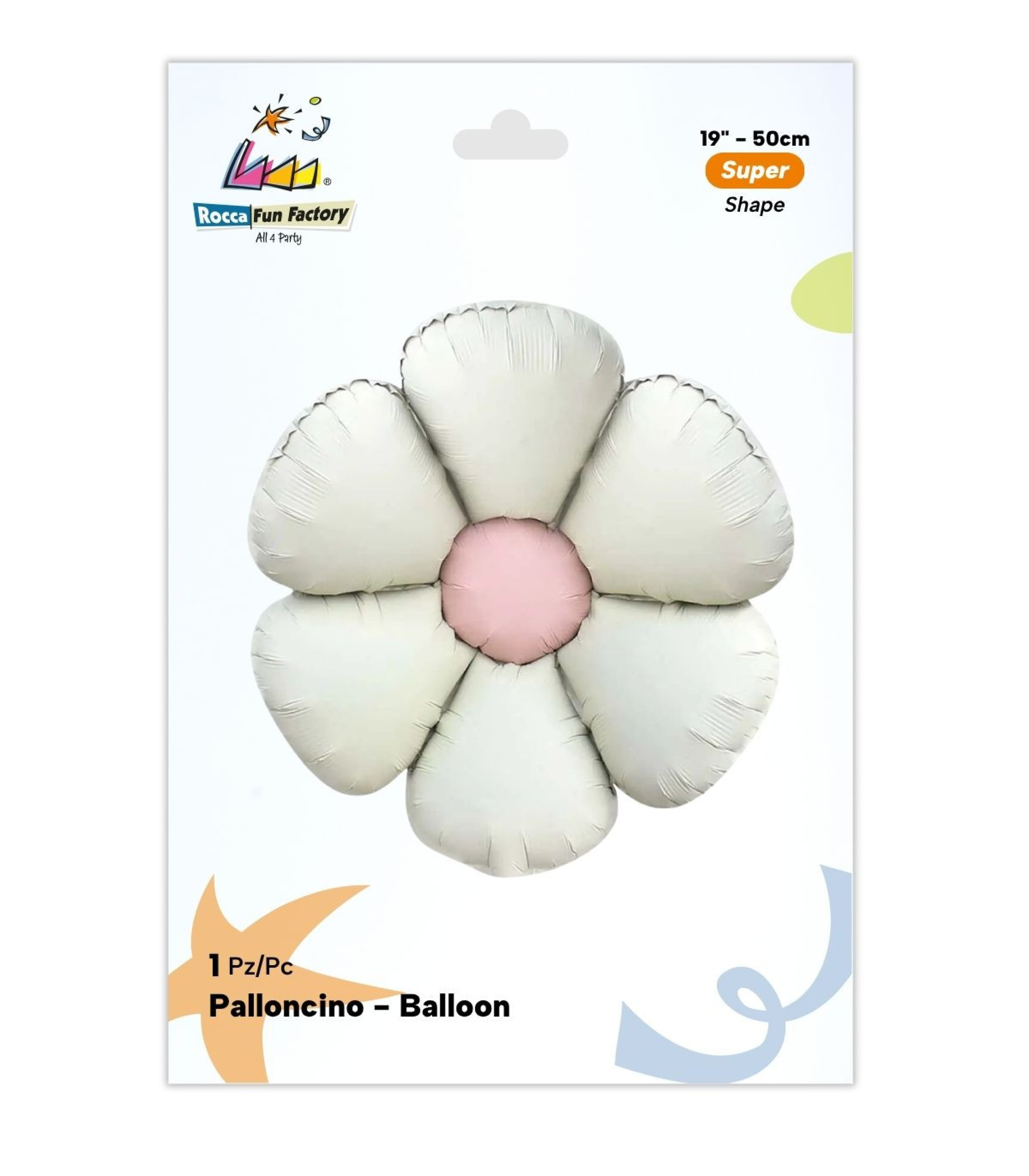 PALLONE FOIL 19" MARGHERITA BIANCO SATINATO 19280-01 - Vista 2