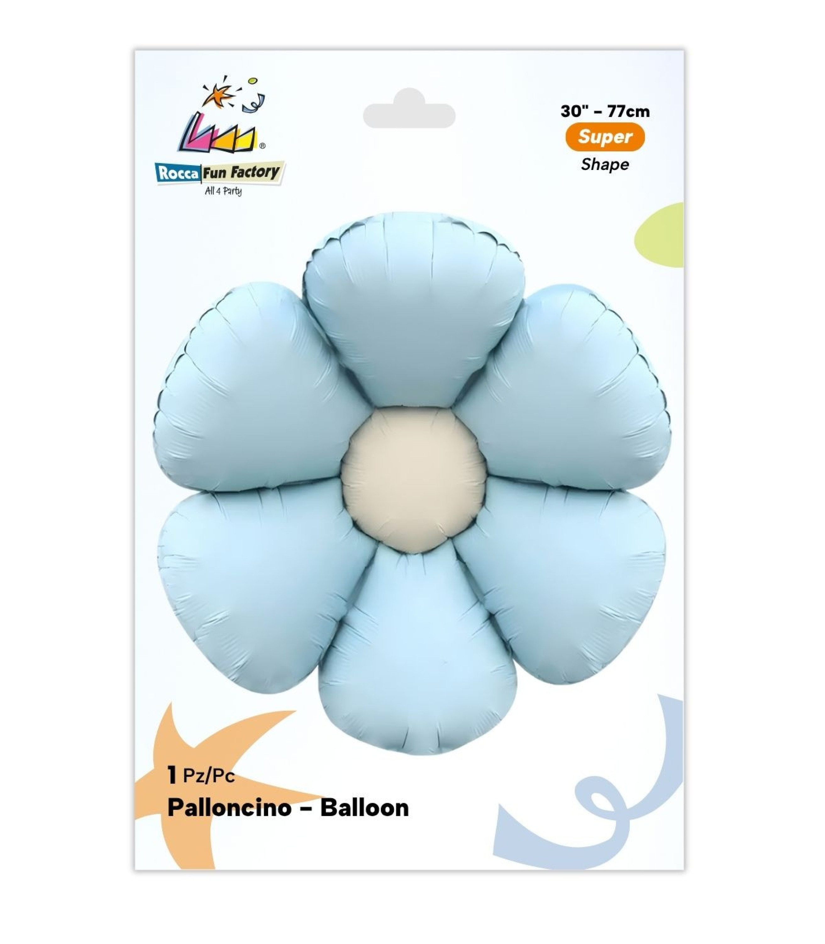 PALLONE FOIL SUPER SHAPE MARGHERITA CELESTE SATINATO 19310-01 - Vista 2