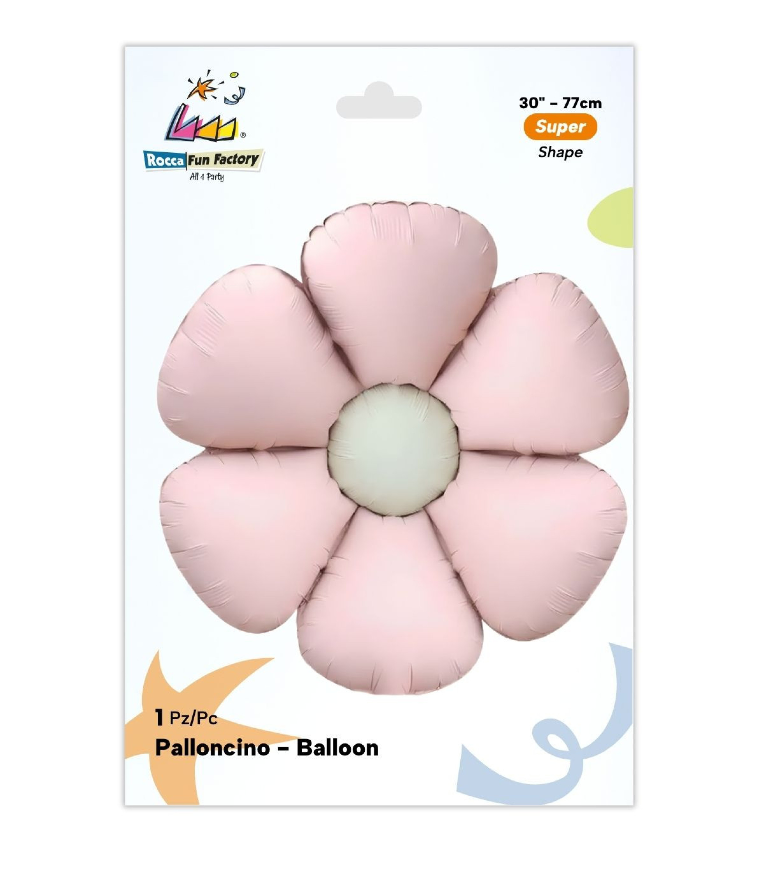 PALLONE FOIL SUPER SHAPE MARGHERITA ROSA BABY SATINATO 19327-01 - Vista 2
