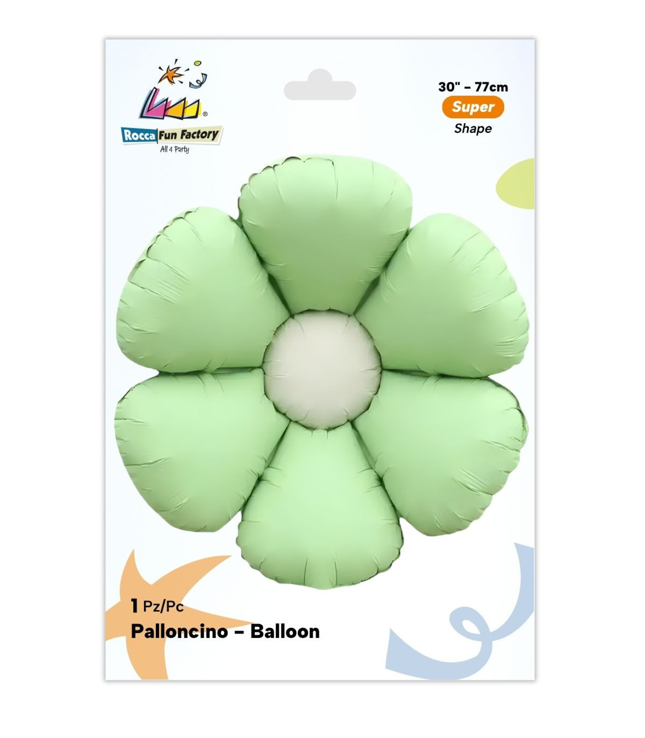 PALLONE FOIL SUPER SHAPE MARGHERITA VERDE MENTA SATINATO 19358-01 - Vista 2