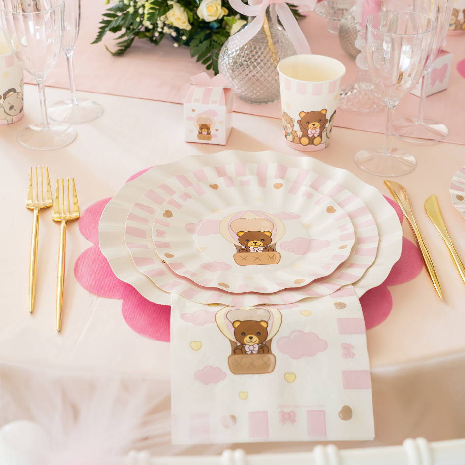 16 TOVAGLIOLI 25X25 TEDDY FRIENDS ROSA 77084 - Vista 2