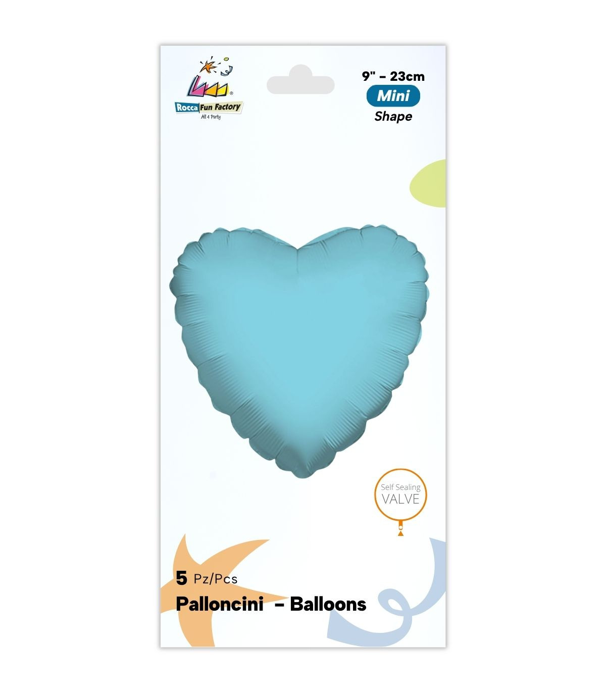 PALLONE FOIL MINI SHAPE CUORE CELESTE CHIARO LK02052-01 - Vista 2