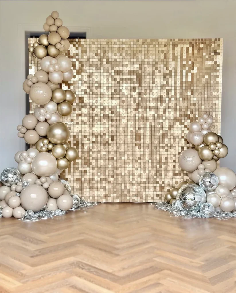 SET 48 PANNELLI PAILLETTES 30X30 CHAMPAGNE 41930 - Vista 3