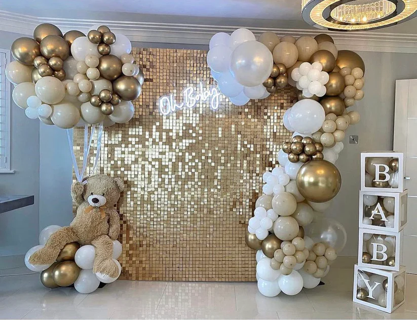 SET 48 PANNELLI PAILLETTES 30X30 CHAMPAGNE 41930 - Vista 2