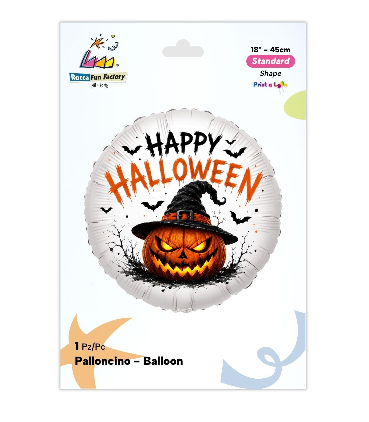 PALLONE FOIL 18" HALLOWEEN ZUCCA MALVAGIA PAL2290-18 - Vista 2