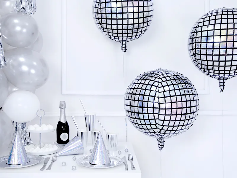 PALLONE FOIL 18" DISCO BALL ARGENTO DISCOTECA FB36-KARTON - Vista 3