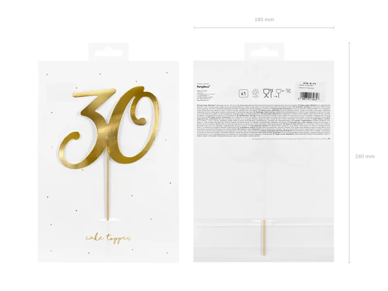 CAKE TOPPER 30 ORO CM20.5 KPT62-30-019 - Vista 2