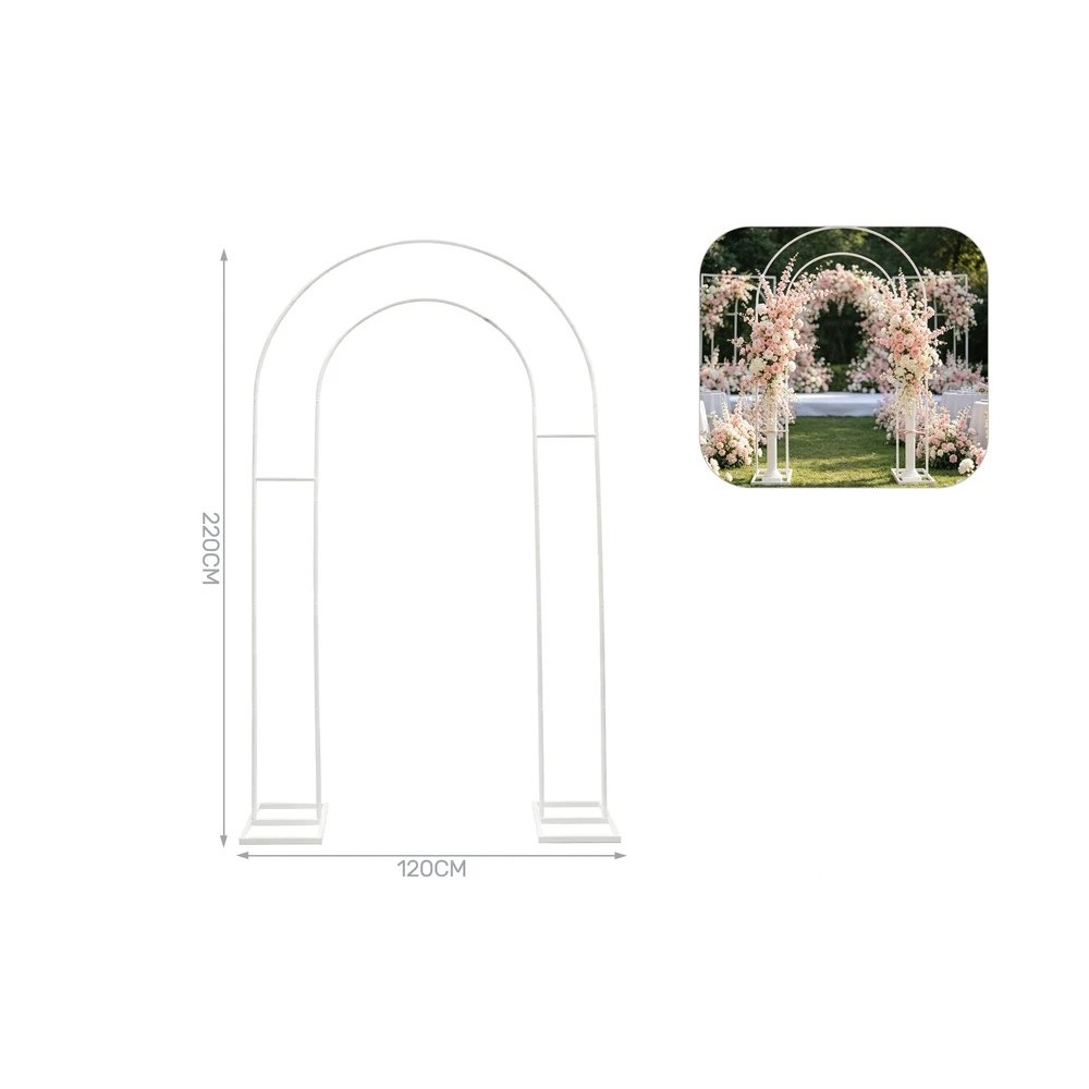 SUPPORTO IN METALLO BIANCO AD ARCO 120X220 41974 - Vista 2