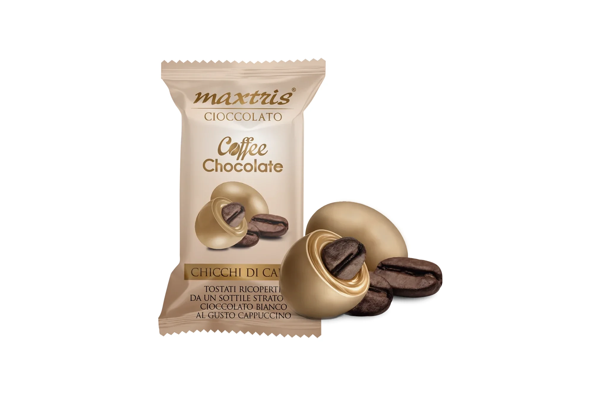 CONFETTI MAXTRIS CON CHICCO DI CAFFE E CIOCCOLATO BIANCO AL CAPPUCCINO 1KG CBCHOCOFB - Vista 2