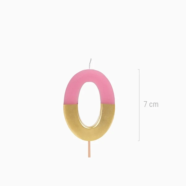 CANDELA N0 BICOLORE ROSA E ORO 7CM 1211377 - Vista 2