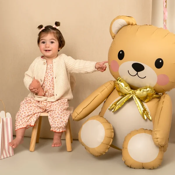 PALLONE FOIL 37" ORSO TEDDY BEIGE 3D 131414 - Vista 5
