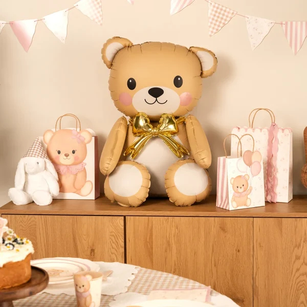 PALLONE FOIL 37" ORSO TEDDY BEIGE 3D 131414 - Vista 4