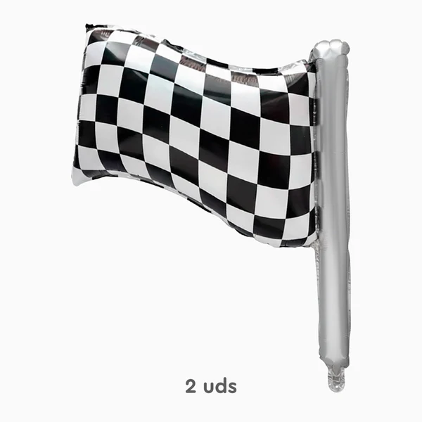 2 PALLONI FOIL 29" BANDIERA A SCACCHI 1131422 - Vista 5