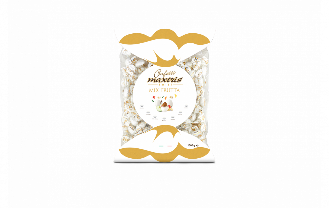 BUSTA CONFETTI TWIST FRUTTA BIANCHI Kg.1 TWMAXFRU