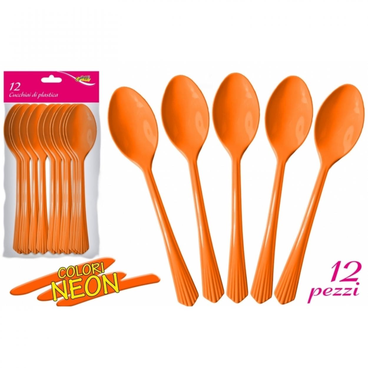 SET 12 CUCCHIAI ARANCIO NEON 610788