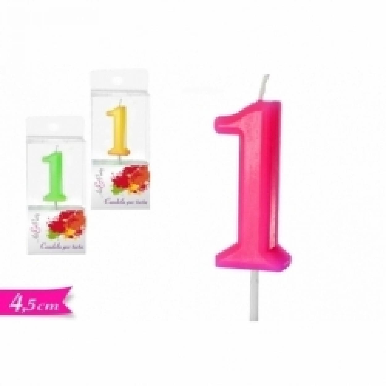 CANDELA NUMERALE 1 COLORI ASSORTITI 543531