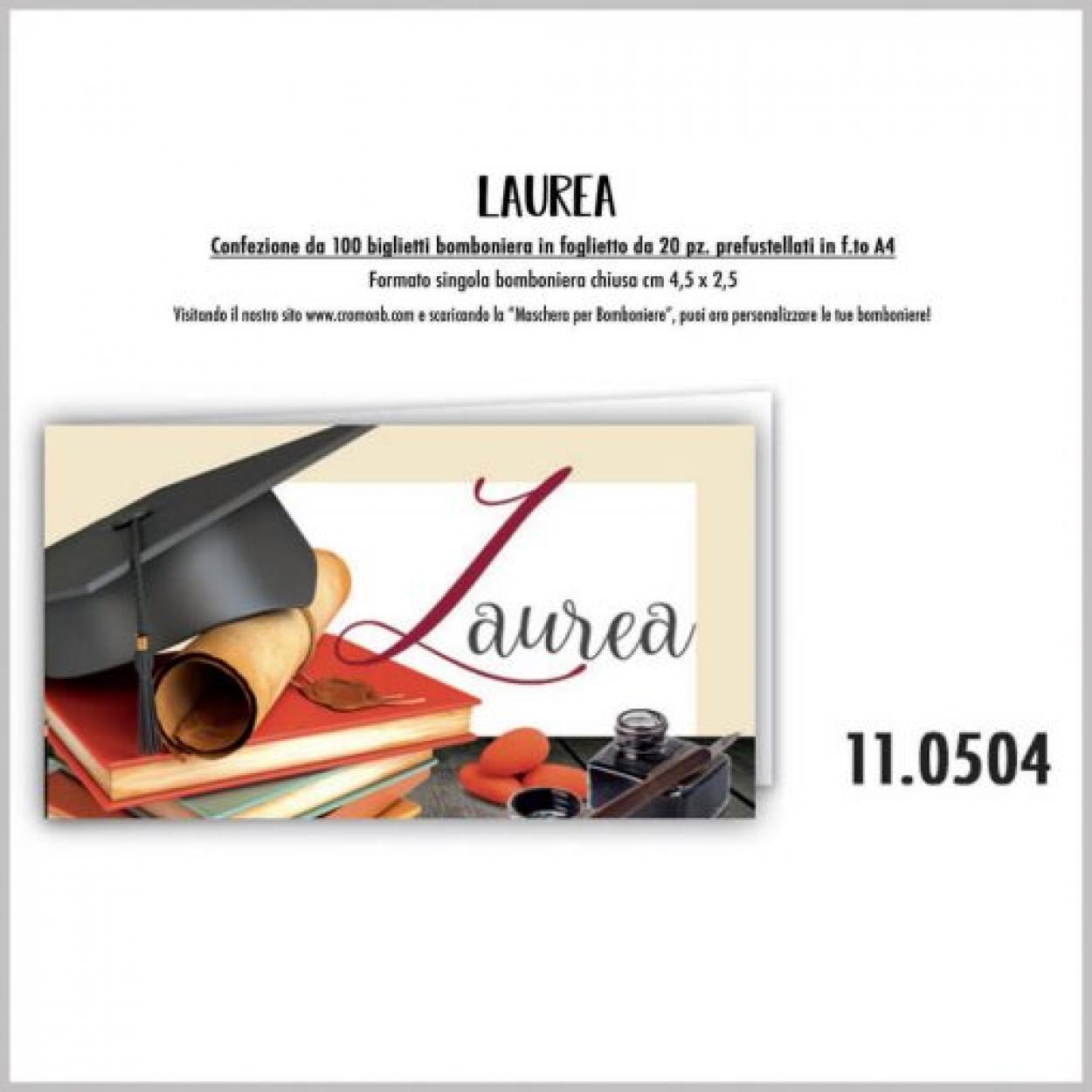 Gicaprice 50 Bigliettini Bomboniera Laurea Personalizzati - 2,5x9,5 Cm Con Font Rochester, Spedizione Veloce
