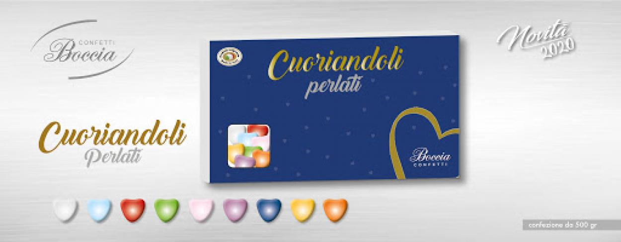 CONFEZIONE CONFETTI CUORI ASSORTITI PERLATO GR. 500