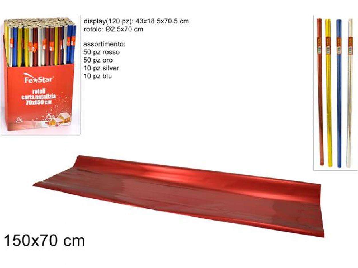 ROTOLO CARTA METAL ASSORTITO 70X150 297311
