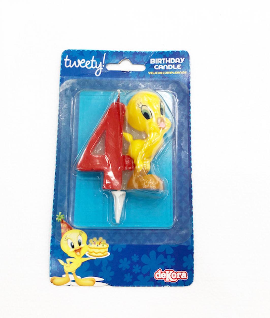 CANDELA NUMERALE 4 TWEETY