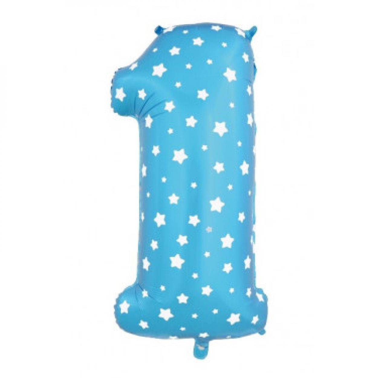 PALLONE NUMERALE 1 AZZURRO CON STELLE RCAS