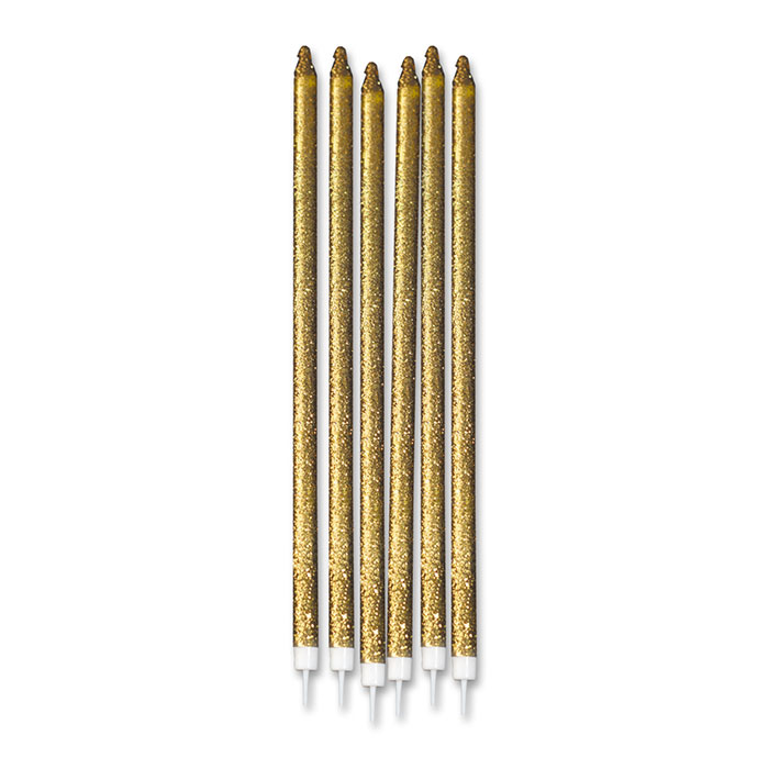 12 CANDELE MATITA GLITTER ORO 70930