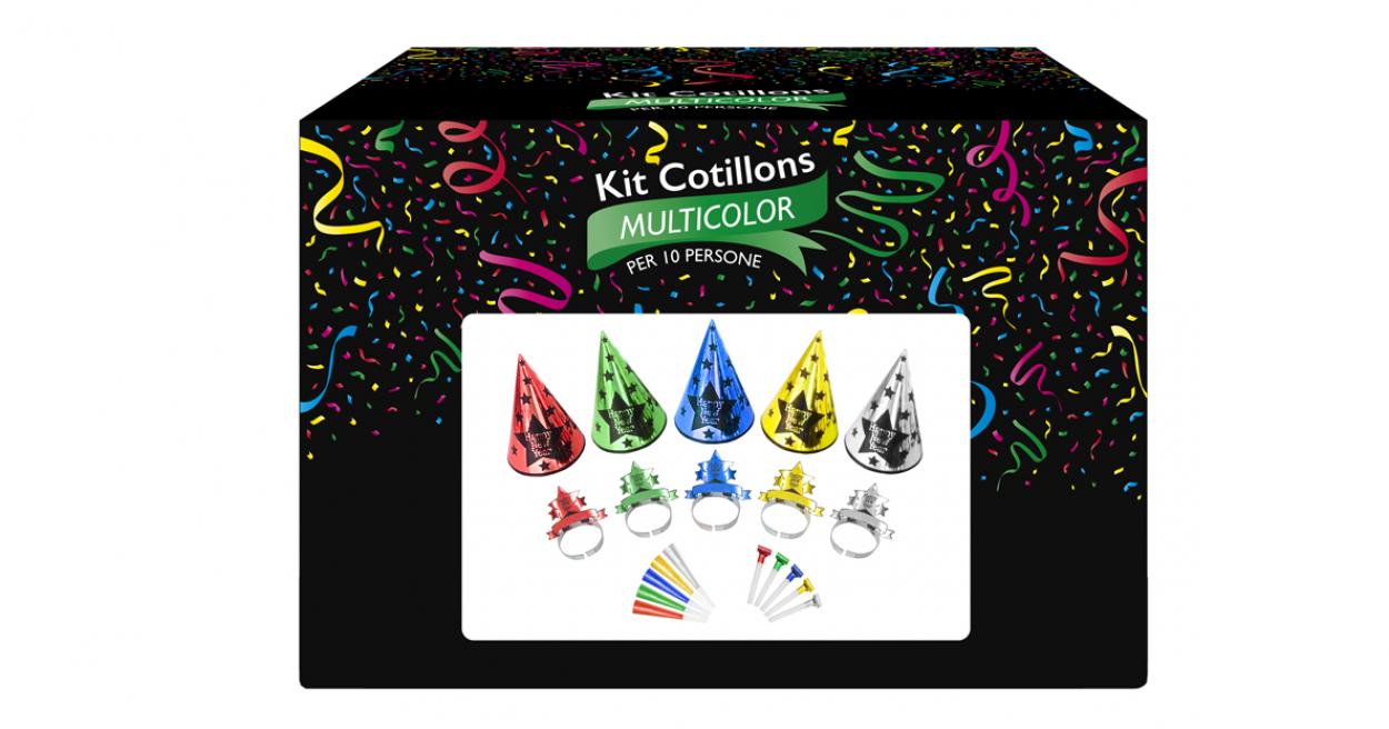 KIT PER 10 PERSONE COTILLONS MULTICOLOR 3341