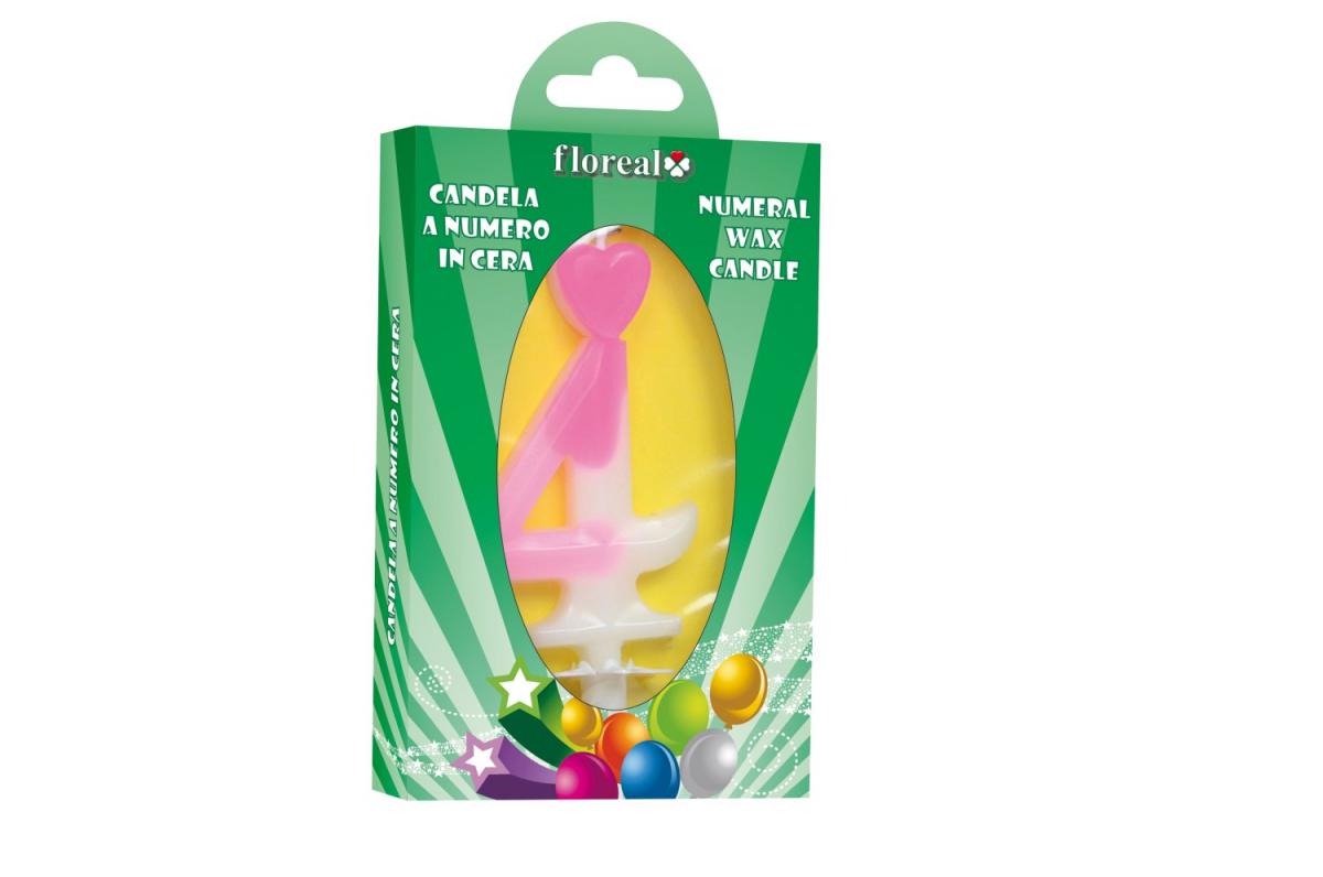 CANDELA NUMERALE ROSA 34352